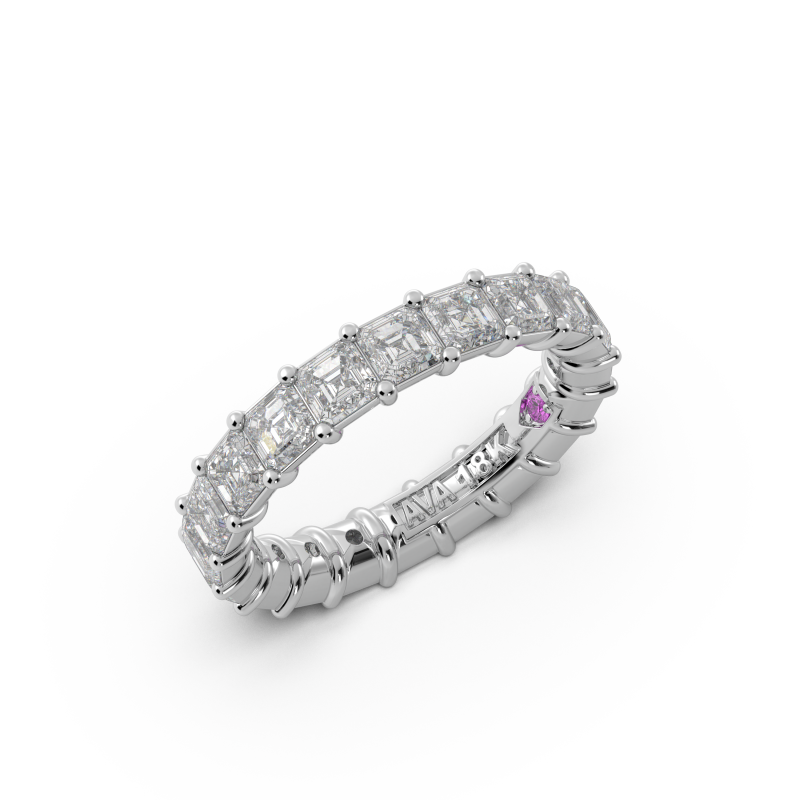 Asscher Signature Cup Eternity Ring