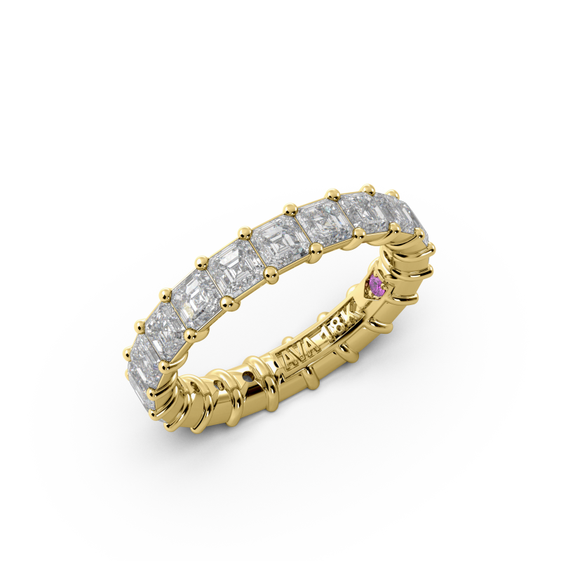 Asscher Signature Cup Eternity Ring