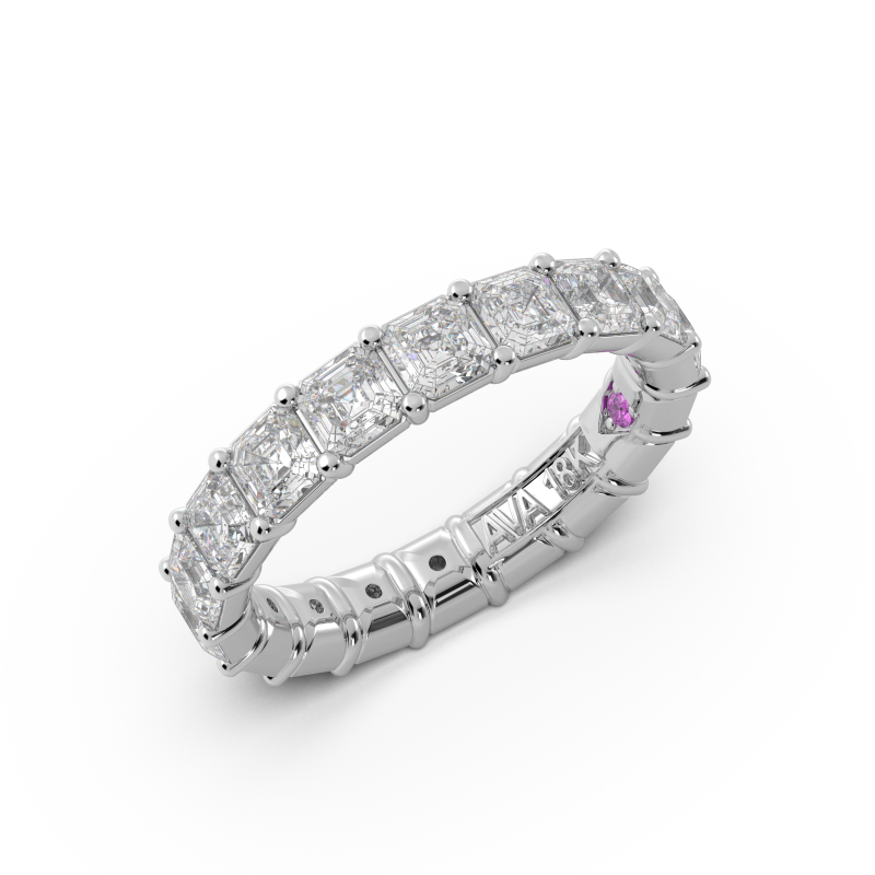 Asscher Signature Cup Eternity Ring