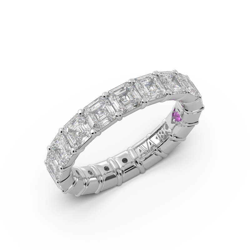 Asscher Signature Cup Eternity Ring