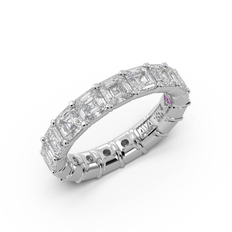 Asscher Signature Cup Eternity Ring
