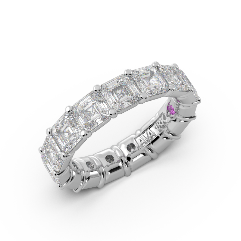 Asscher Signature Cup Eternity Ring