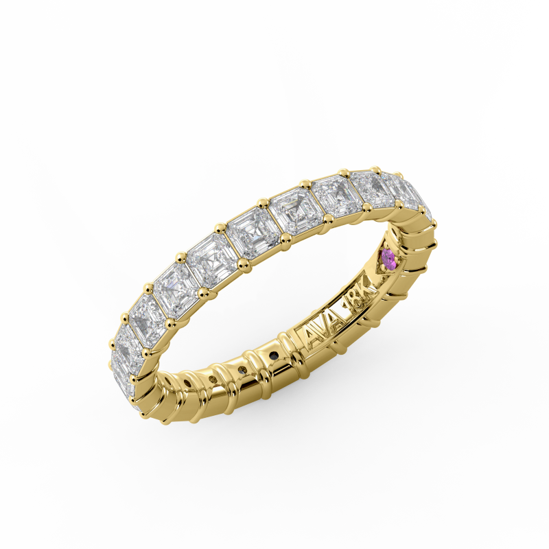 Asscher Signature Cup Eternity Ring