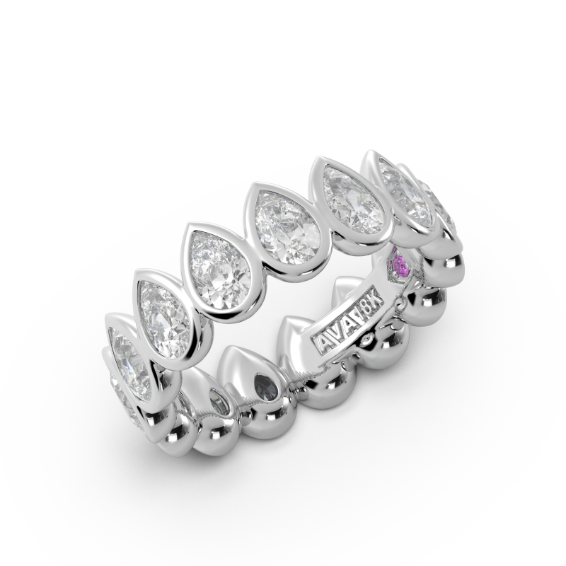 Pear Bezel Eternity Ring