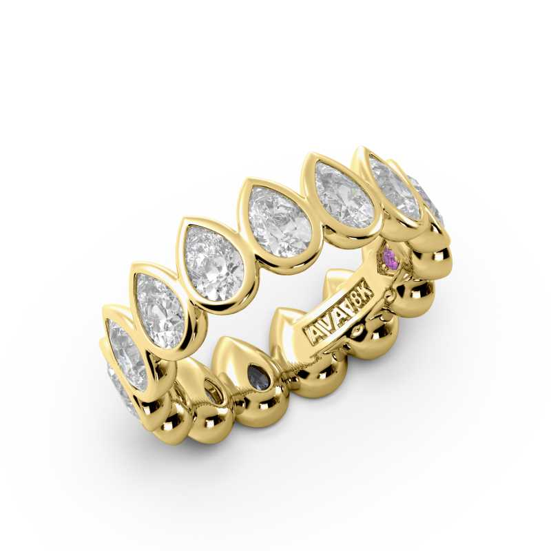 Pear Bezel Eternity Ring