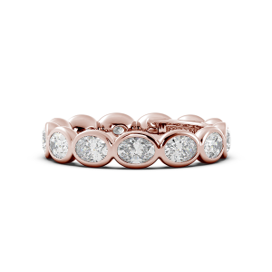 Oval Bezel East West Eternity Wedding Band
