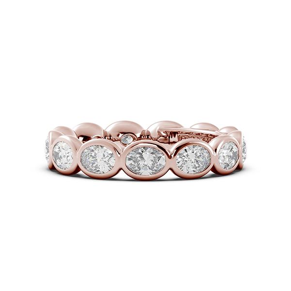 Oval Bezel East West Eternity Wedding Band