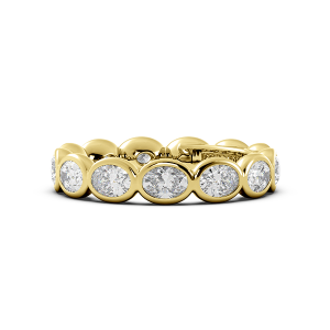 Oval Bezel East West Eternity Wedding Band