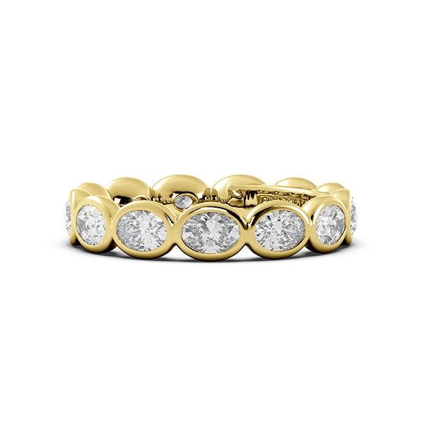 Oval Bezel East West Eternity Wedding Band