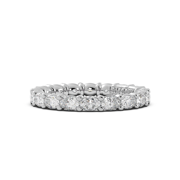Oval Signature Cup East West Eternity Wedding Band