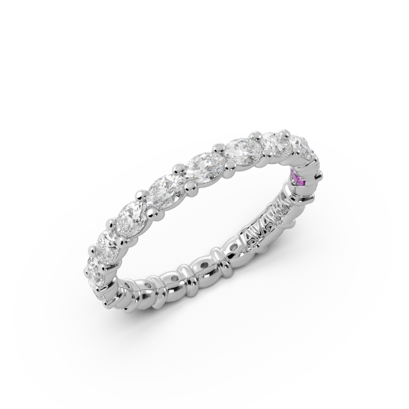 Oval Signature Cup East West Eternity Wedding Band