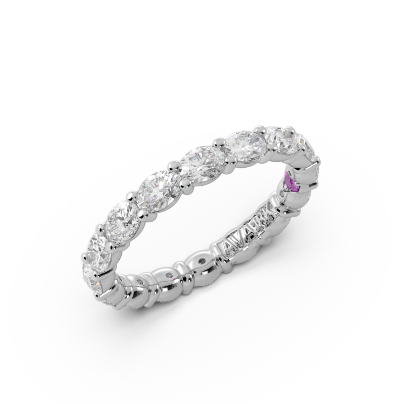 Oval Signature Cup East West Eternity Wedding Band