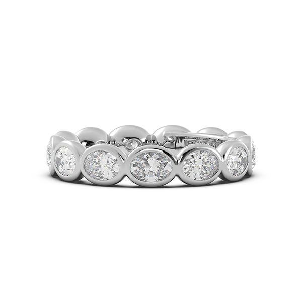 Oval Bezel East West Eternity Wedding Band