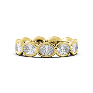 Oval Bezel East West Eternity Wedding Band