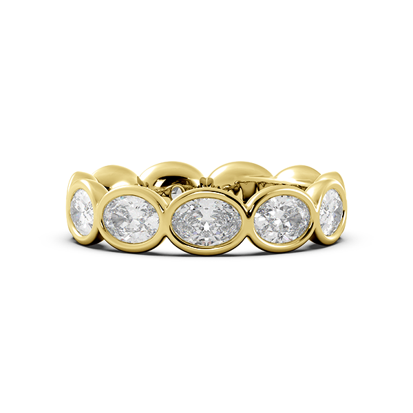 Oval Bezel East West Eternity Wedding Band