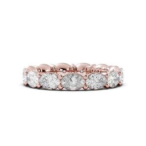 Oval Signature Cup East West Eternity Wedding Band