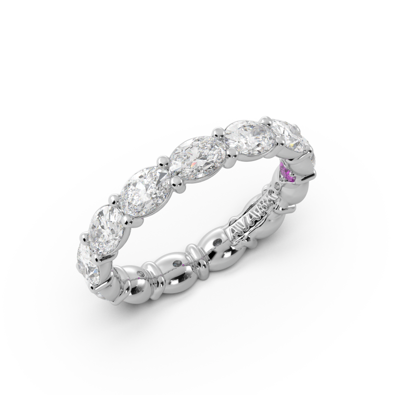 Oval Signature Cup East West Eternity Wedding Band