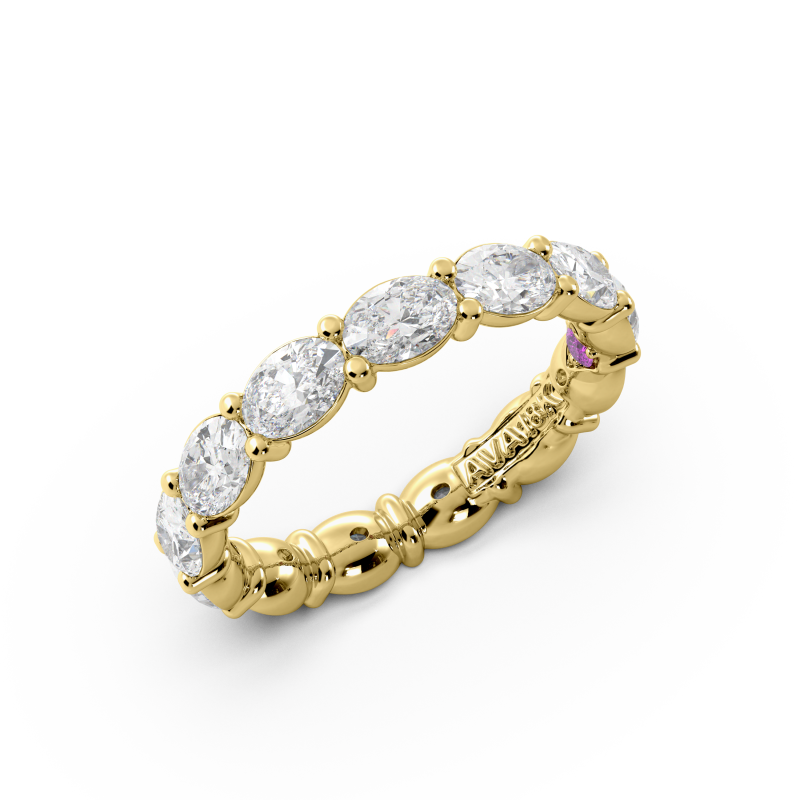 Oval Signature Cup East West Eternity Wedding Band
