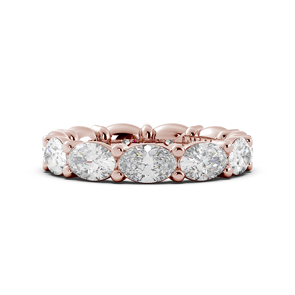Oval Signature Cup East West Eternity Wedding Band