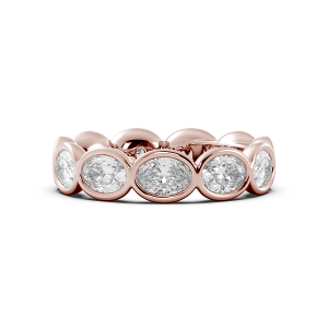 Oval Bezel East West Eternity Wedding Band