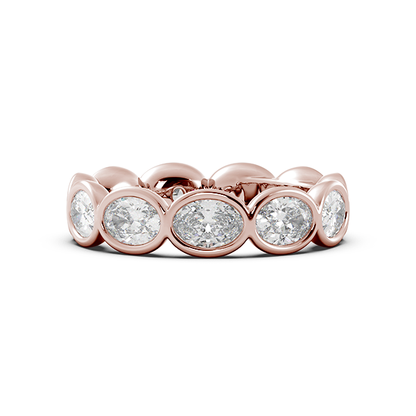 Oval Bezel East West Eternity Wedding Band