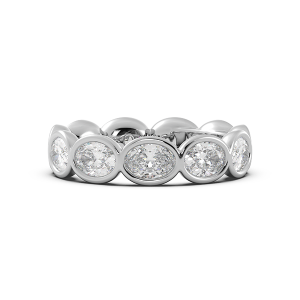 Oval Bezel East West Eternity Wedding Band