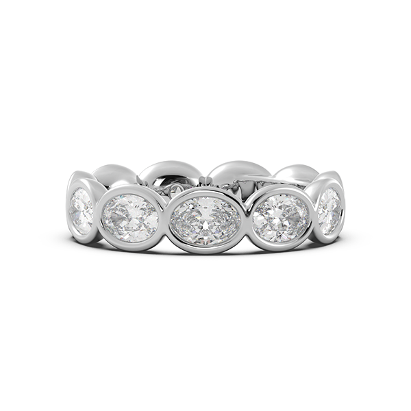 Oval Bezel East West Eternity Wedding Band