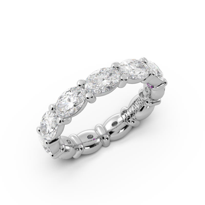 Oval Signature Cup East West Eternity Wedding Band