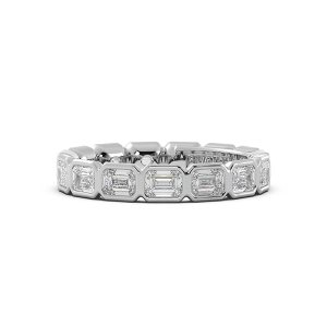Emerald Bezel East West Eternity Wedding Band