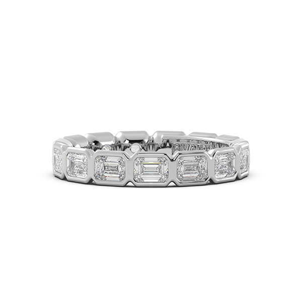 Emerald Bezel East West Eternity Wedding Band