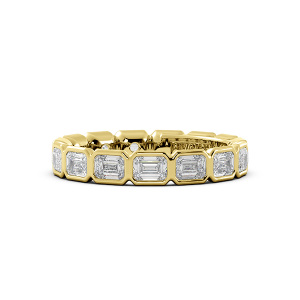 Emerald Bezel East West Eternity Wedding Band