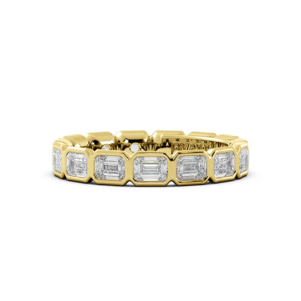 Emerald Bezel East West Eternity Wedding Band