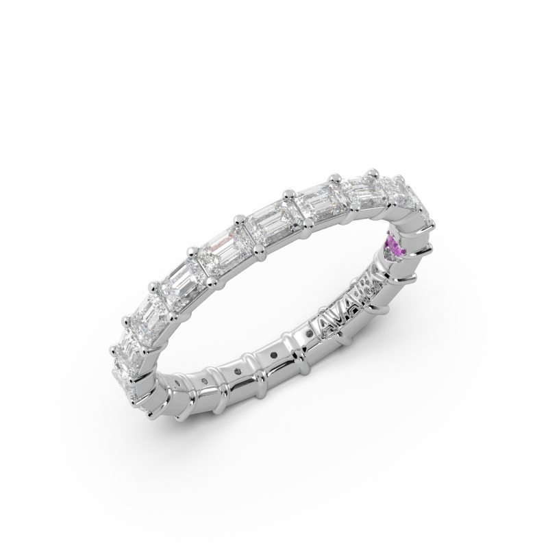 Emerald Signature Cup East West Eternity Wedding Band