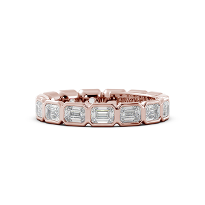 Emerald Bezel East West Eternity Wedding Band