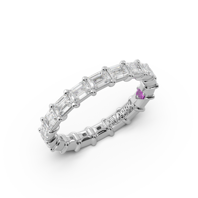 Emerald Signature Cup East West Eternity Wedding Band