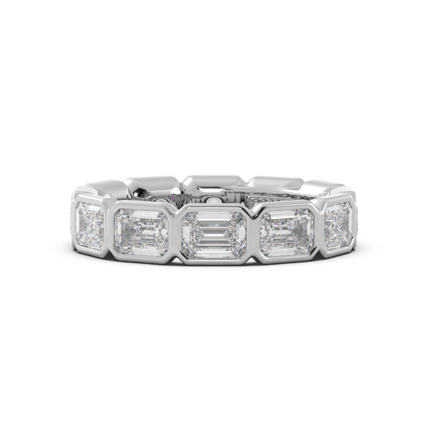 Emerald Bezel East West Eternity Wedding Band
