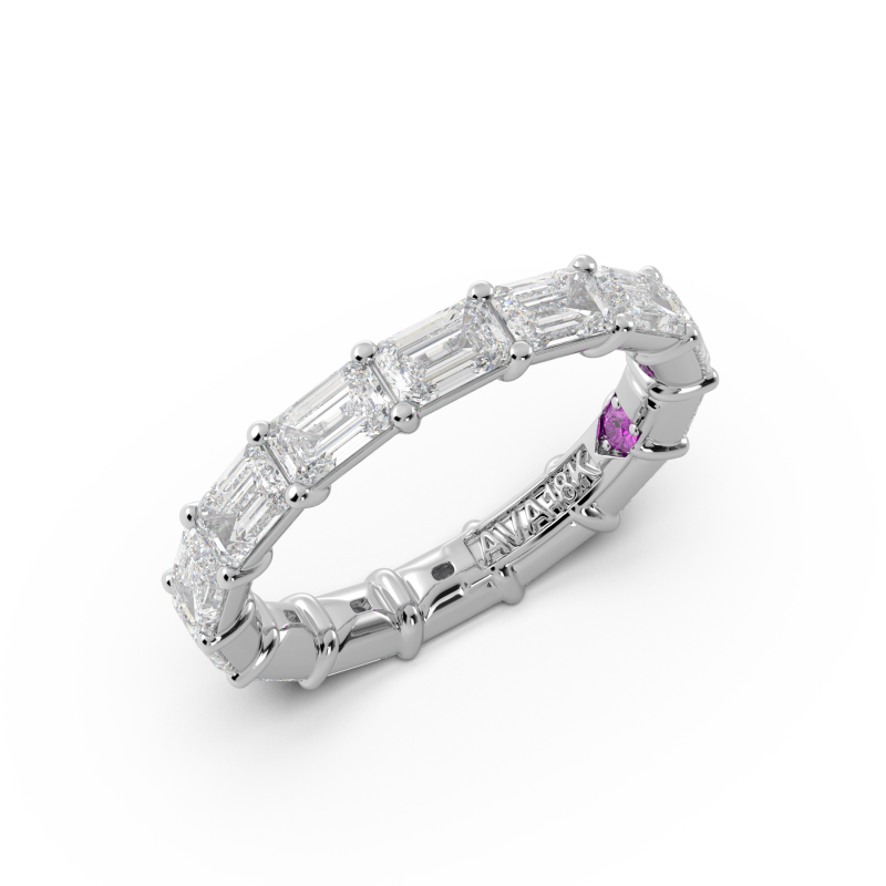 Emerald Signature Cup East West Eternity Wedding Band