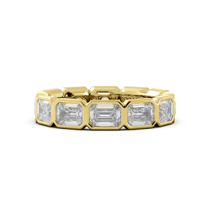 Emerald Bezel East West Eternity Wedding Band