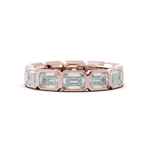 Emerald Bezel East West Eternity Wedding Band