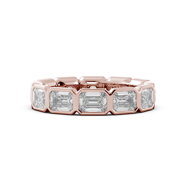 Emerald Bezel East West Eternity Wedding Band