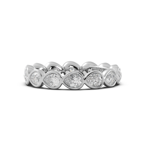 Pear Bezel East West Eternity Wedding Band