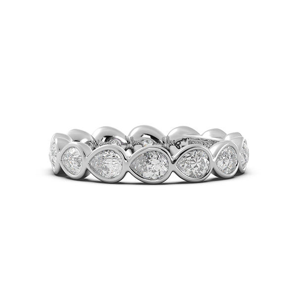 Pear Bezel East West Eternity Wedding Band