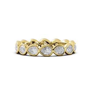 Pear Bezel East West Eternity Wedding Band