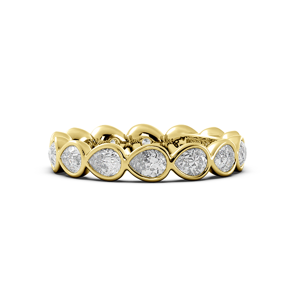 Pear Bezel East West Eternity Wedding Band