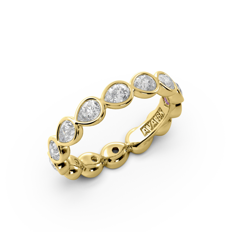 Pear Bezel East West Eternity Wedding Band