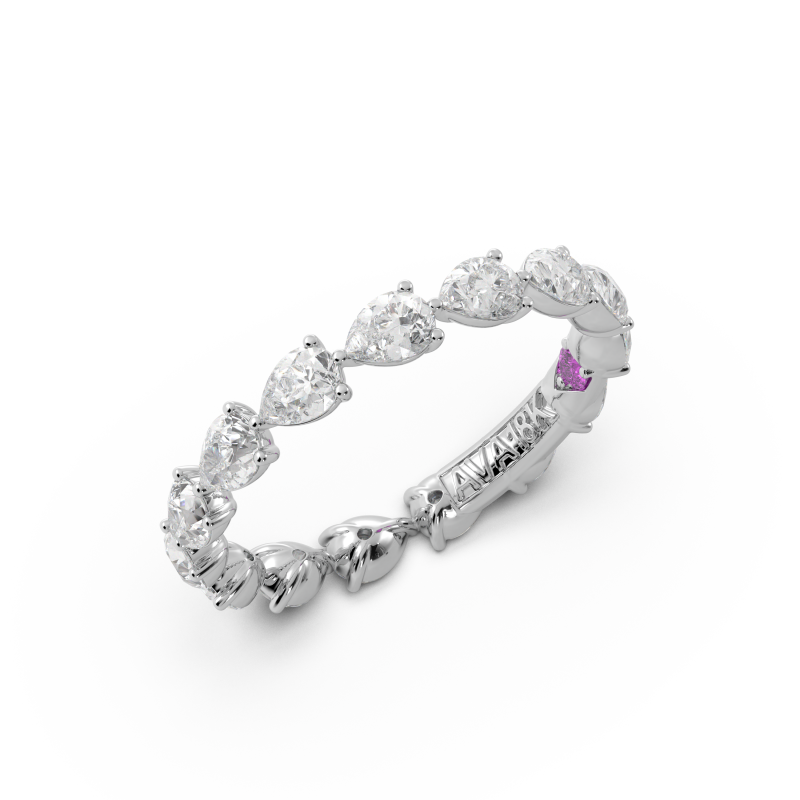 Pear Signature Cup East West Eternity Wedding Band
