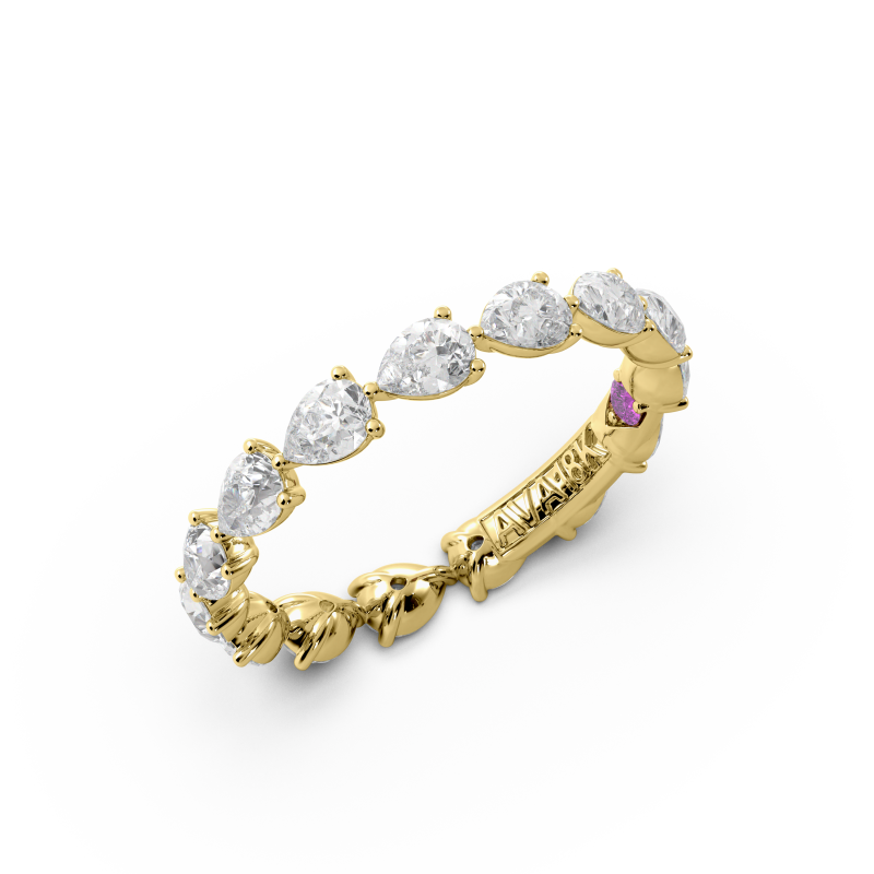 Pear Signature Cup East West Eternity Wedding Band