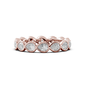 Pear Bezel East West Eternity Wedding Band