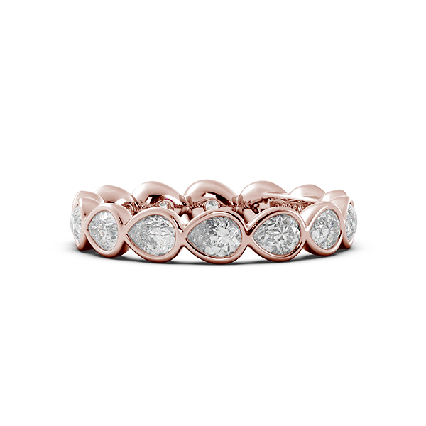 Pear Bezel East West Eternity Wedding Band