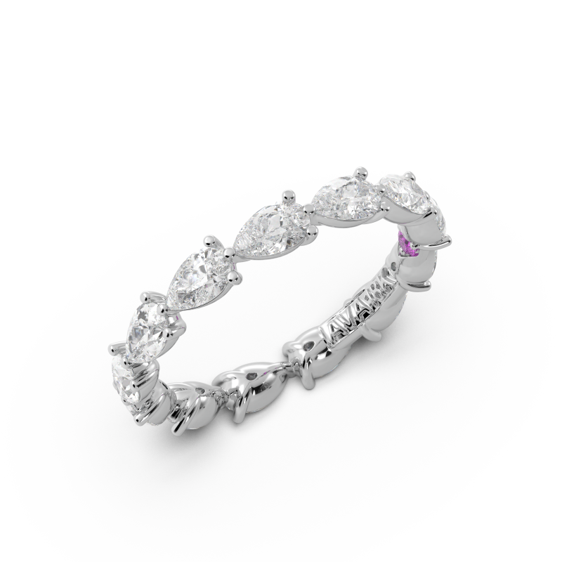 Pear Signature Cup East West Eternity Wedding Band